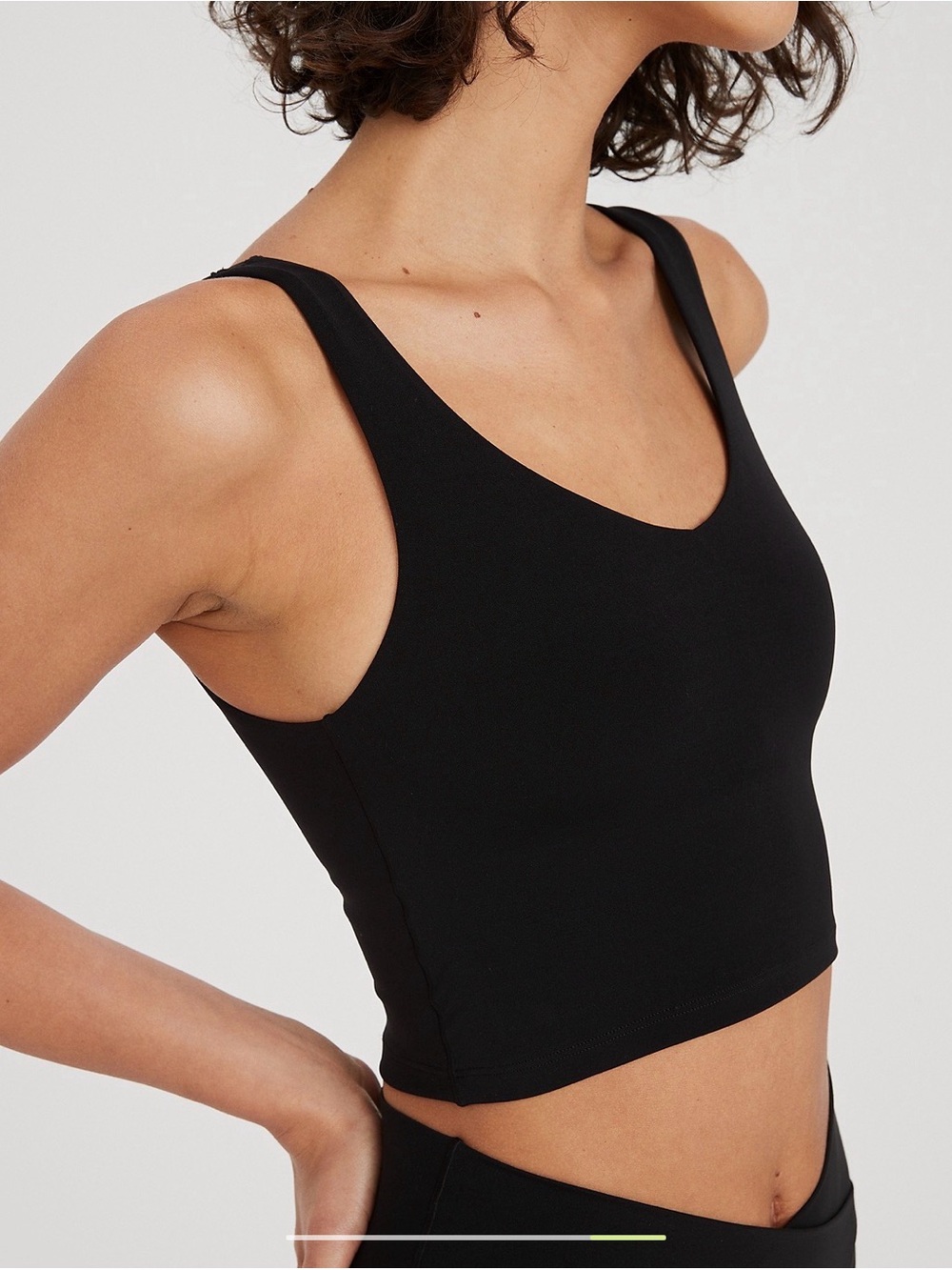 aerie Black Scoop Neck Tank Top